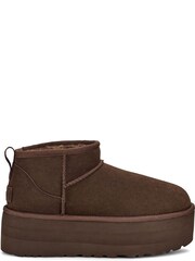 UGG Brown Classic Ultra Mini Platform Boots - Image 1 of 7