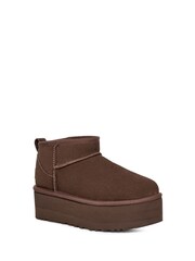 UGG Brown Classic Ultra Mini Platform Boots - Image 3 of 7