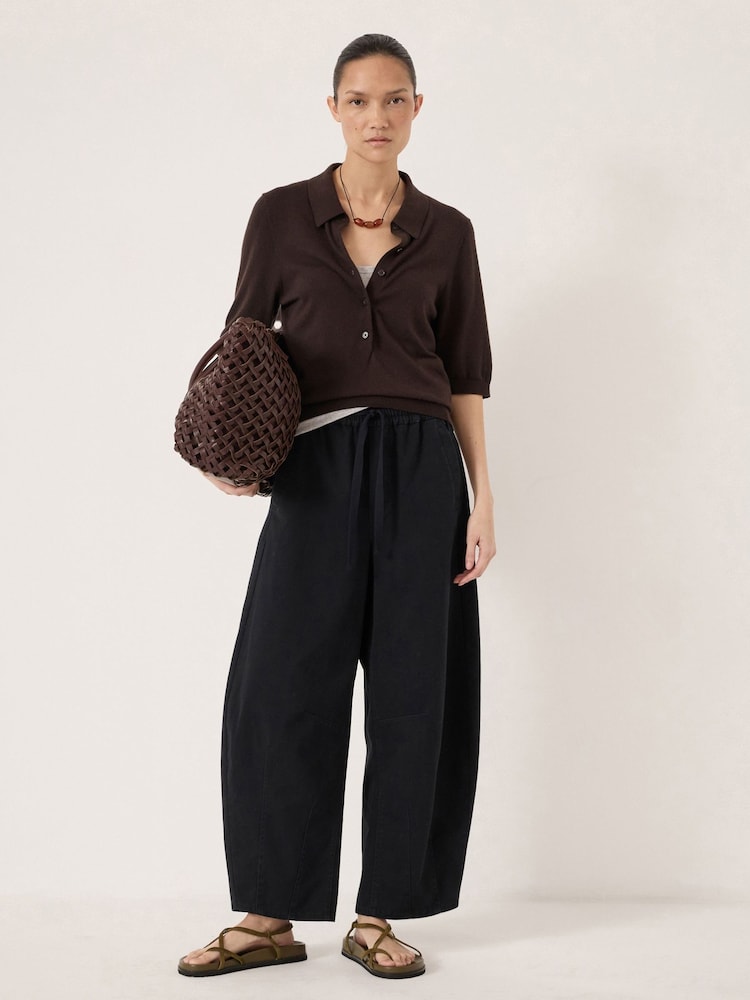 Hush Black Rina Pull On Barrel Leg Trousers - Image 2 of 5