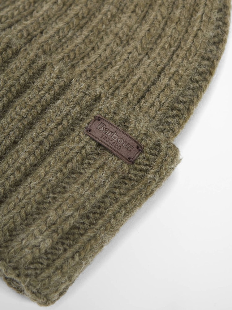 Barbour Green Kelson Pom Beanie Hat - Image 3 of 3