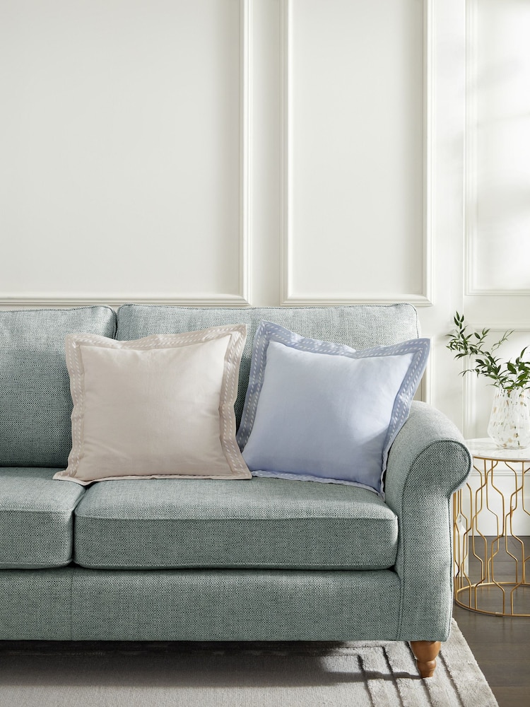 Natural 50 x 50cm Lulworth Stitched Flange 100% Cotton Cushion - Image 1 of 4 Natural 50 x 50cm Lulworth Stitched Flange 100% Cotton Cushion - Image 1 of 4