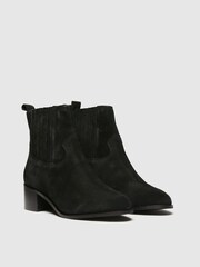 Schuh Black Cheryl Suede Block Heel Boots - Image 2 of 4