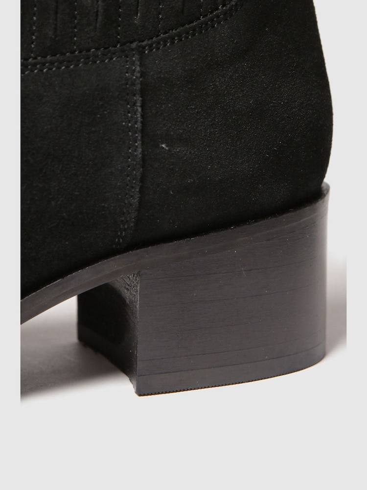 Schuh Black Cheryl Suede Block Heel Boots - Image 4 of 4