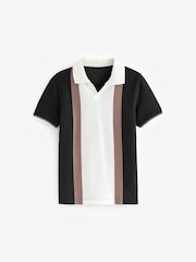 White/Black Revere Collar Short Sleeve Polo Shirt (3-16yrs) - Image 1 of 3