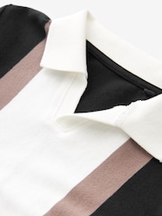 White/Black Revere Collar Short Sleeve Polo Shirt (3-16yrs) - Image 3 of 3