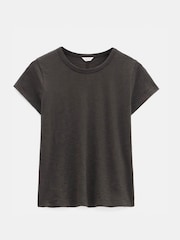 Hush Slim Fit Slub kokvilnas T-krekls ar apaļu kakla izgriezumu - Attēls 5 no 5