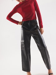 Red Long Sleeve Crew Neck Ladder Top - Image 2 of 6