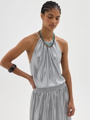 Hush Silver Halter Neck Top - Image 1 of 6
