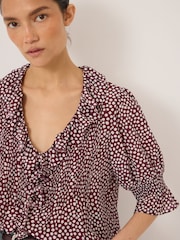 Hush Blue Mirae Ruffle Short Sleeve Textured Blouse - Image 4 of 5