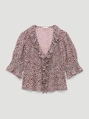Hush Blue Mirae Ruffle Short Sleeve Textured Blouse - Image 5 of 5