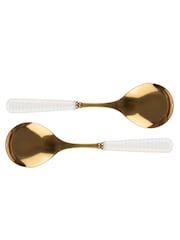 Portmeirion Set of 2 White Serving Spoons - Image 2 of 2