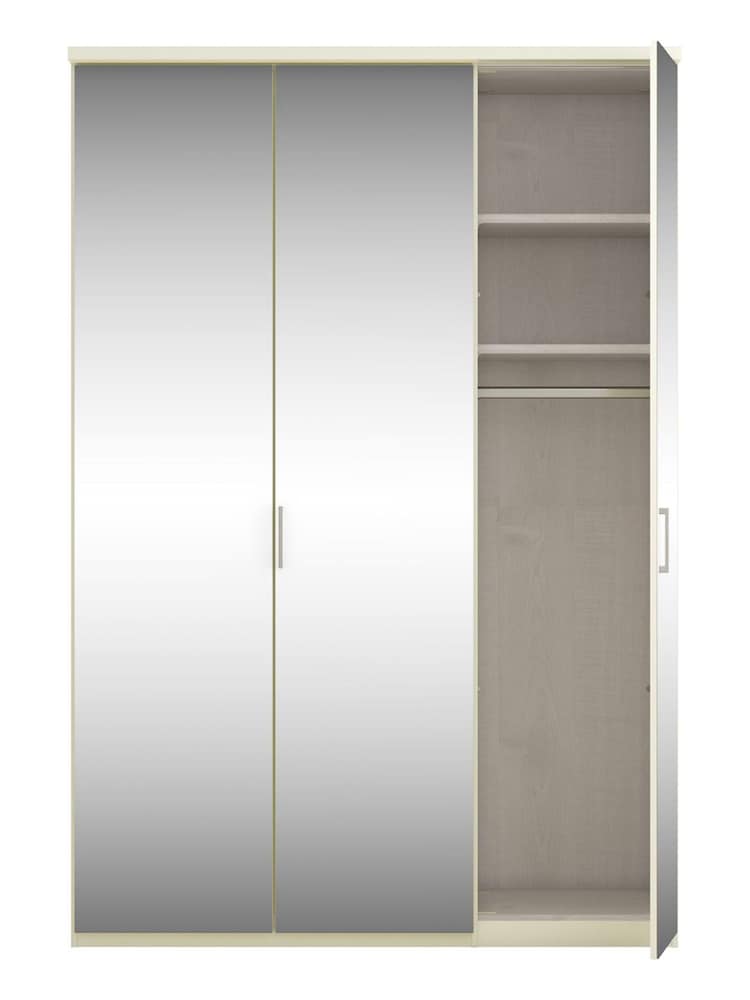 Wiemann Peyton White Mirror Semi Fitted Triple Wardrobe - Image 4 of 4