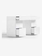 White Sloane Glass Collection Luxe 6 Drawer Console Dressing Table - Image 6 of 7
