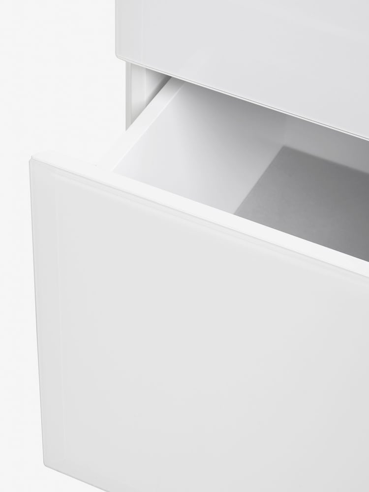 White Sloane Glass Collection Luxe 6 Drawer Console Dressing Table - Image 7 of 7