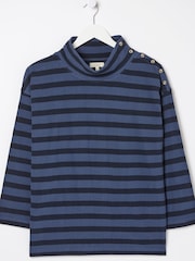 FatFace Thayer Gestreiftes Sweatshirt mit Stehkragen - Bild 6 von 6