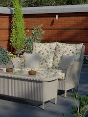 Laura Ashley Cranberry Red Garden Wilton Lounging Sofa in Gosford Cranberry Cushions - Image 1 of 4