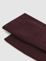 Reiss Bordeaux Feli Ribbed Mercerised Cotton Blend Sock - Image 2 of 3