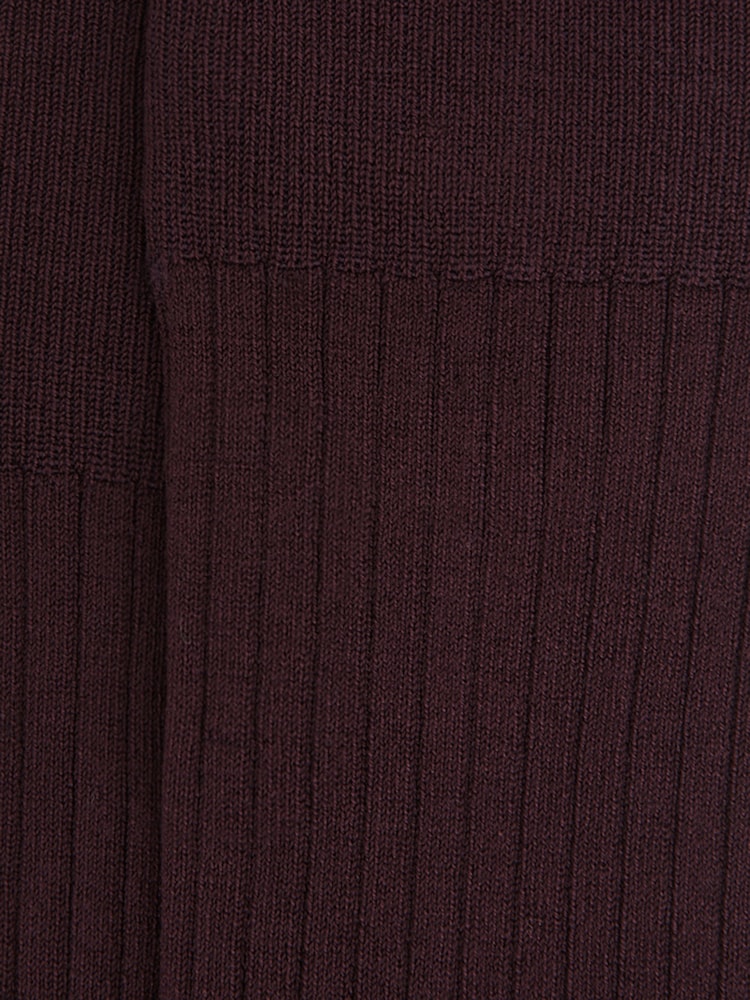 Reiss Bordeaux Feli Ribbed Mercerised Cotton Blend Sock - Image 3 of 3