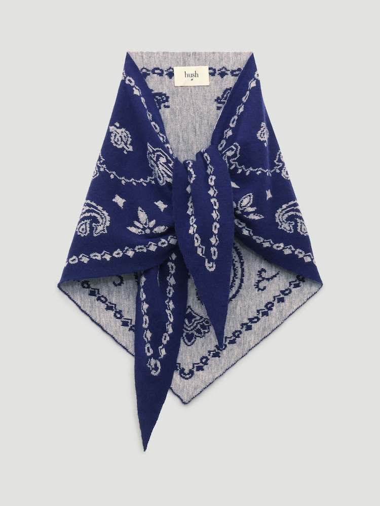 Hush Blue Paisley Triangle Scarf - Image 4 of 4