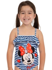 Character Blue Girls Disney Minnie Mouse Licensing Swimsuit - Image 3 of 6