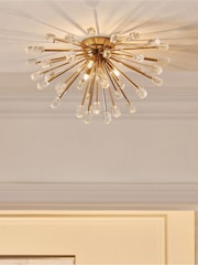 Gold Astrid 3 Light Flush Fitting Ceiling Light - Image 1 of 5