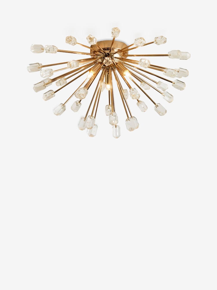 Gold Astrid 3 Light Flush Fitting Ceiling Light - Image 5 of 5