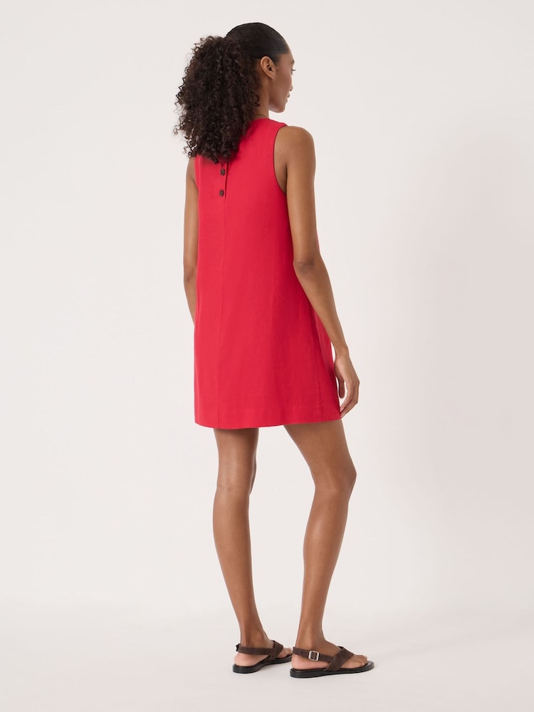 Hush Red Vera Linen Mini Dress - Image 2 of 6
