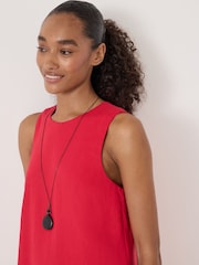 Hush Red Vera Linen Mini Dress - Image 4 of 6