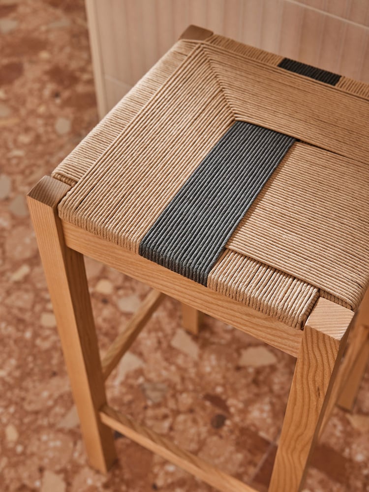 MADE.COM Solid Ash Eden Woven Bar Stool - Image 3 of 3