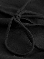 Black Linen Blend Tie Front Waistcoat - Image 6 of 6