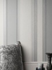 Crown Grey Synergy Stripe Wallpaper - Image 1 of 3