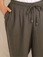 Evans Brown Linen Trouser - Image 4 of 5