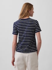 Gap Navy Stripe VintageSoft Short Sleeve T-Shirt - Image 2 of 4