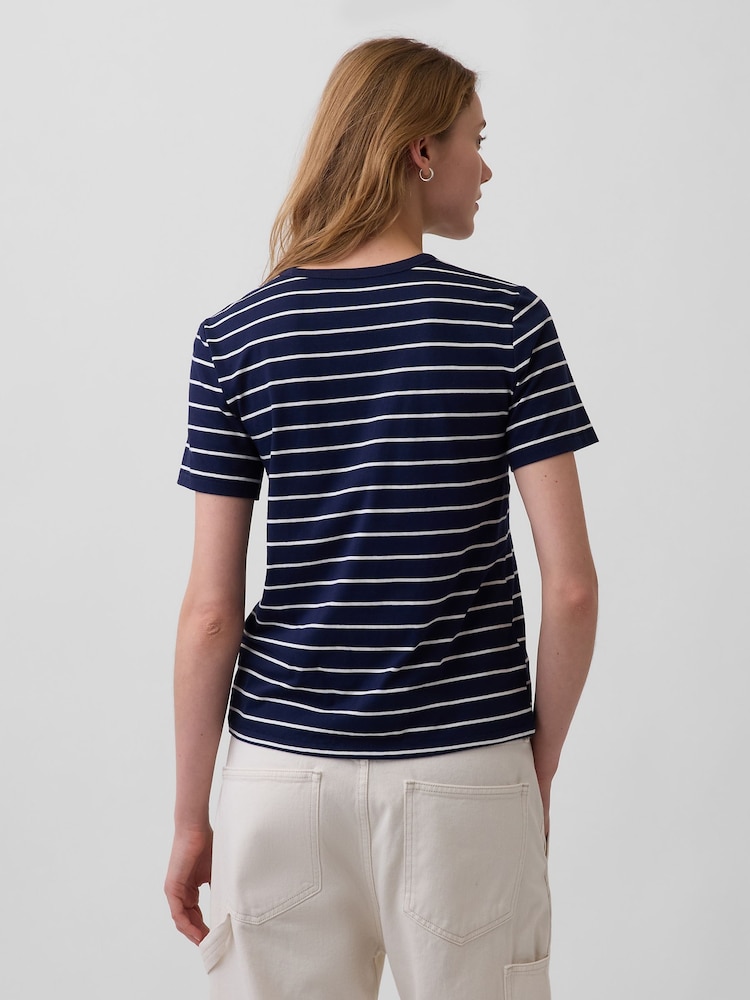 Gap Navy Stripe VintageSoft Short Sleeve T-Shirt - Image 2 of 4