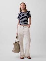 Gap Navy Stripe VintageSoft Short Sleeve T-Shirt - Image 3 of 4
