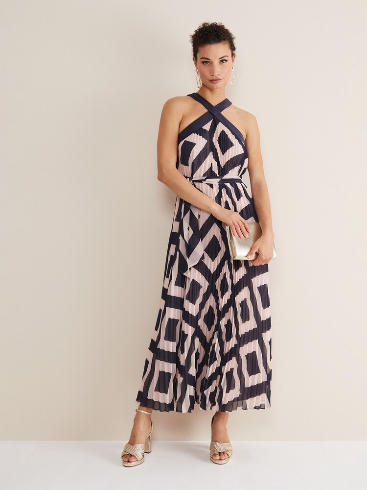 Phase Eight Blue Hestia Diamond Trapeze Maxi Dress - Image 1 of 6