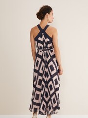 Phase Eight Blue Hestia Diamond Trapeze Maxi Dress - Image 2 of 6
