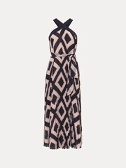 Phase Eight Blue Hestia Diamond Trapeze Maxi Dress - Image 6 of 6