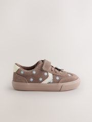 Chocolate Brown Daisy Standard Fit (F) Touch Fastening Elastic Lace Trainers - Image 2 of 5