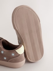 Chocolate Brown Daisy Standard Fit (F) Touch Fastening Elastic Lace Trainers - Image 5 of 5
