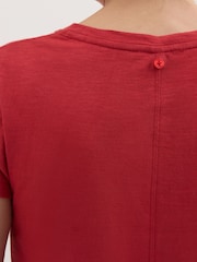 Hush Red Minna Slim Fit Slub T-Shirt with Scarf - Image 4 of 6