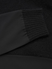 Reiss Black Shelly Hybrid Knit and Sheer V-Neck Jumper - Image 6 of 6