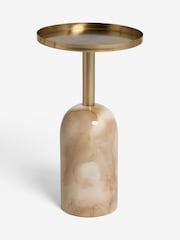 Lipsy Gold and Faux Marble Metal Faux Marble Side Table - Image 4 of 5