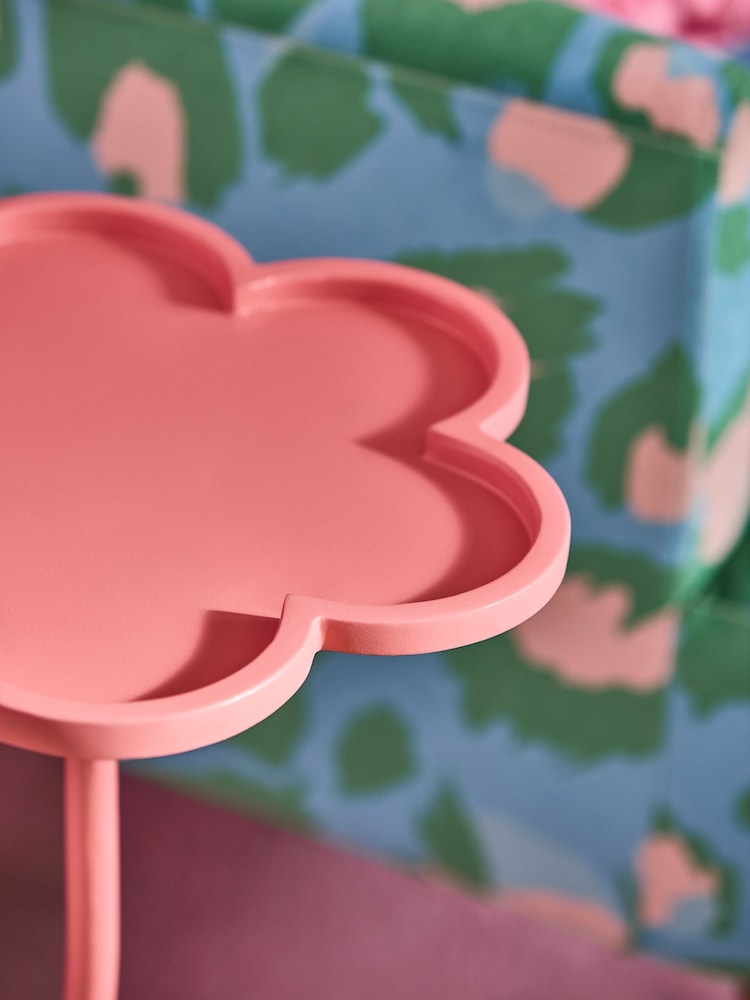Eleanor Bowmer Pink Flower Side Table - Image 2 of 4