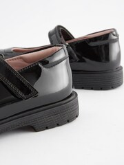 Black Patent Wide Fit (G) School Leather Chunky Mary Jane Shoes - Image 6 of 6