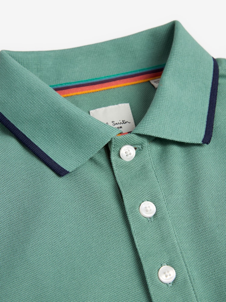 Paul Smith Junior Boys Short Sleeve Signature 100% Cotton Polo Shirt - Image 3 of 4