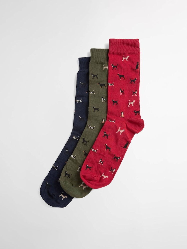 Barbour International Green Dog Socks Gift Set - Image 1 of 3