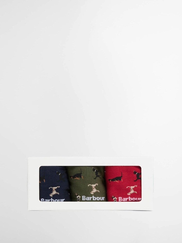 Barbour International Green Dog Socks Gift Set - Image 3 of 3