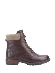 Cotswold Brown Minety High Top Lace-Up Ankle Boots - Image 1 de 4