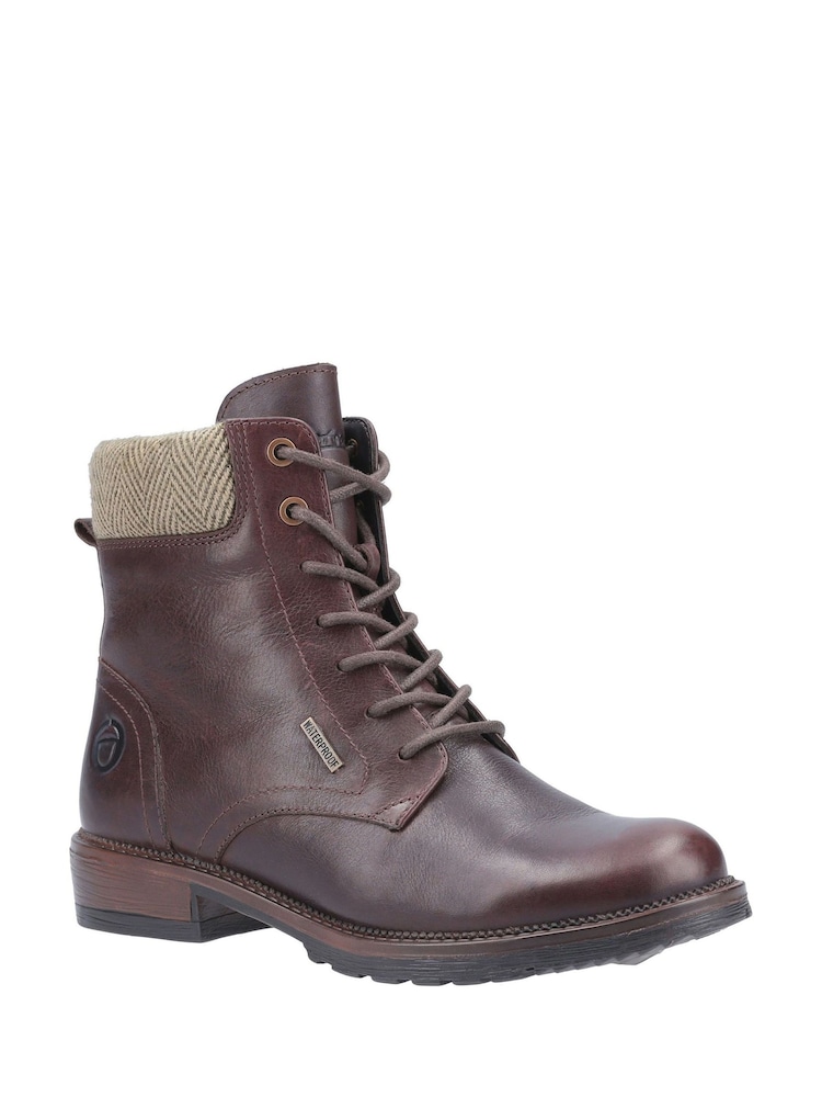 Cotswold Brown Minety High Top Lace-Up Ankle Boots - Image 2 de 4